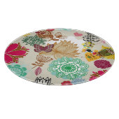 Blumenmuster in der Retro Art Schneidebrett (Ecke)