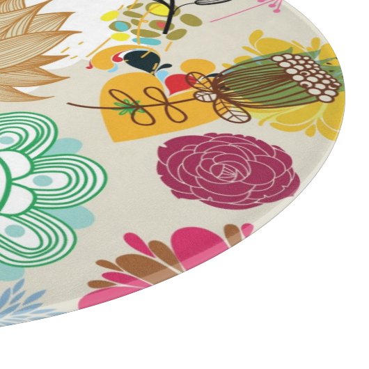 Blumenmuster in der Retro Art Schneidebrett (Ecke)