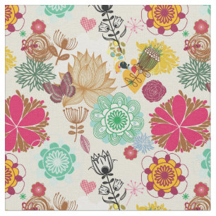 Blumenmuster in der Retro Art Stoff