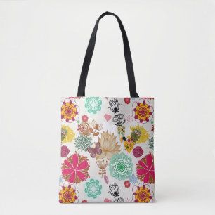 Blumenmuster in der Retro Art Tasche