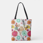 Blumenmuster in der Retro Art Tasche (Rückseite)