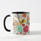 Blumenmuster in der Retro Art Tasse (Links)