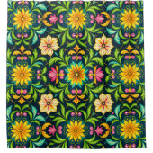 Blumenmuster in lebendigen Farben Duschvorhang (Vorderseite)