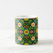 Blumenmuster in lebendigen Farben Kaffeetasse (Mittel)