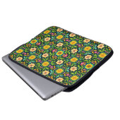 Blumenmuster in lebendigen Farben Laptopschutzhülle (Vorne Knopf)