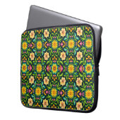 Blumenmuster in lebendigen Farben Laptopschutzhülle (Vorderseite Links)