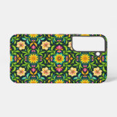 Blumenmuster in lebendigen Farben Samsung Galaxy Hülle (Rückseite (Horizontal))