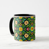 Blumenmuster in lebendigen Farben Tasse (Vorderseite Links)