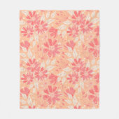 Blumenmuster in modischen Pfirsichfarben Fleecedecke (Vorderseite)