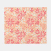 Blumenmuster in modischen Pfirsichfarben Fleecedecke (Vorderseite (Horizontal))
