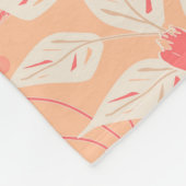 Blumenmuster in modischen Pfirsichfarben Fleecedecke (Ecke)