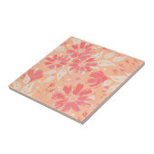 Blumenmuster in modischen Pfirsichfarben Fliese (Seite)