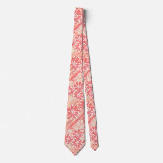 Blumenmuster in modischen Pfirsichfarben Krawatte (Vorderseite)