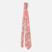 Blumenmuster in modischen Pfirsichfarben Krawatte (Rückseite)