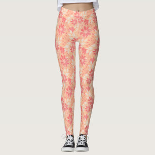 Blumenmuster in modischen Pfirsichfarben Leggings
