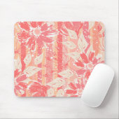 Blumenmuster in modischen Pfirsichfarben Mousepad (Mit Mouse)