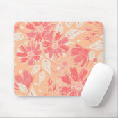 Blumenmuster in modischen Pfirsichfarben Mousepad (Mit Mouse)