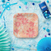 Blumenmuster in modischen Pfirsichfarben Pappteller (Party)