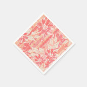 Blumenmuster in modischen Pfirsichfarben Serviette (Ecke)