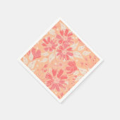 Blumenmuster in modischen Pfirsichfarben Serviette (Ecke)