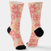 Blumenmuster in modischen Pfirsichfarben Socken (Gewinkelt)