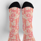 Blumenmuster in modischen Pfirsichfarben Socken (Oben)