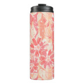 Blumenmuster in modischen Pfirsichfarben Thermosbecher (Vorderseite)