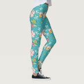 Blumenmuster in Pastellfarben Leggings (Rechts)