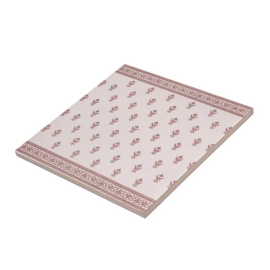 Blumenmuster in Pilzrosa Fliese (Seite)