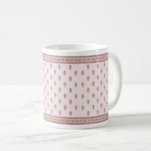 Blumenmuster in Pilzrosa Kaffeetasse
