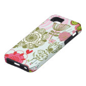 Blumenmuster in Retro Art 2 Case-Mate iPhone Hülle (unten)