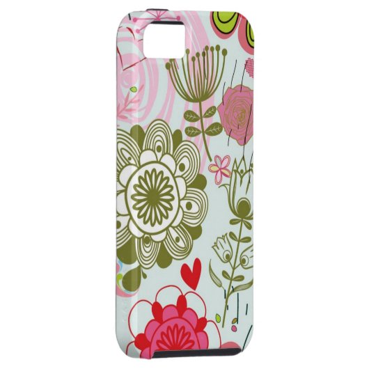 Blumenmuster in Retro Art 2 Case-Mate iPhone Hülle (Rückseite/rechts)