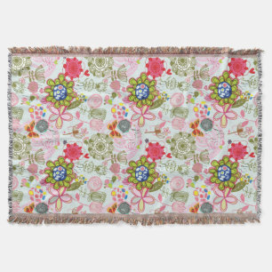 Blumenmuster in Retro Art 2 Decke