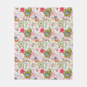 Blumenmuster in Retro Art 2 Fleecedecke (Vorderseite)