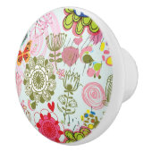 Blumenmuster in Retro Art 2 Keramikknauf (Rechts)