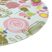 Blumenmuster in Retro Art 2 Schneidebrett (Ecke)