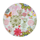 Blumenmuster in Retro Art 2 Schneidebrett (Vorderseite)