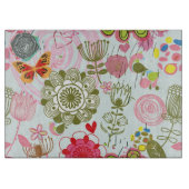 Blumenmuster in Retro Art 2 Schneidebrett (Vorderseite)