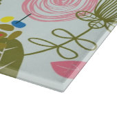Blumenmuster in Retro Art 2 Schneidebrett (Ecke)