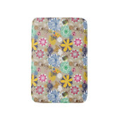 Blumenmuster in Retro Art 3 Badematte (Vorderseite Vertikal)