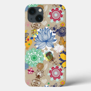 Blumenmuster in Retro Art 3 Case-Mate iPhone Hülle