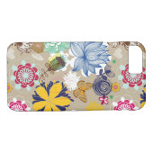 Blumenmuster in Retro Art 3 Case-Mate iPhone Hülle (Rückseite (Horizontal))