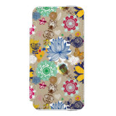 Blumenmuster in Retro Art 3 Incipio iPhone Geldbeutel-Hülle (Folio Vorderseite)