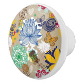 Blumenmuster in Retro Art 3 Keramikknauf (Rechts)