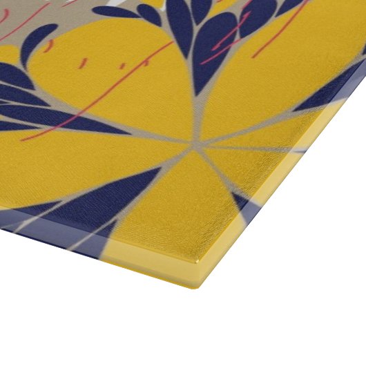 Blumenmuster in Retro Art 3 Schneidebrett (Ecke)