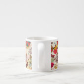 Blumenmuster in Retro Art 4 Espressotasse (Rückseite)