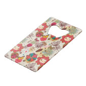 Blumenmuster in Retro Art 4 Geldbeutel Flaschenöffner (Rückseite Schrägansicht)