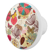 Blumenmuster in Retro Art 4 Keramikknauf (Rechts)