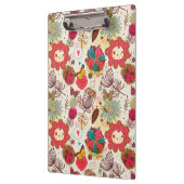 Blumenmuster in Retro Art 4 Klemmbrett (Links)