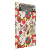 Blumenmuster in Retro Art 4 Mini Klemmbrett (Schrägansicht)
